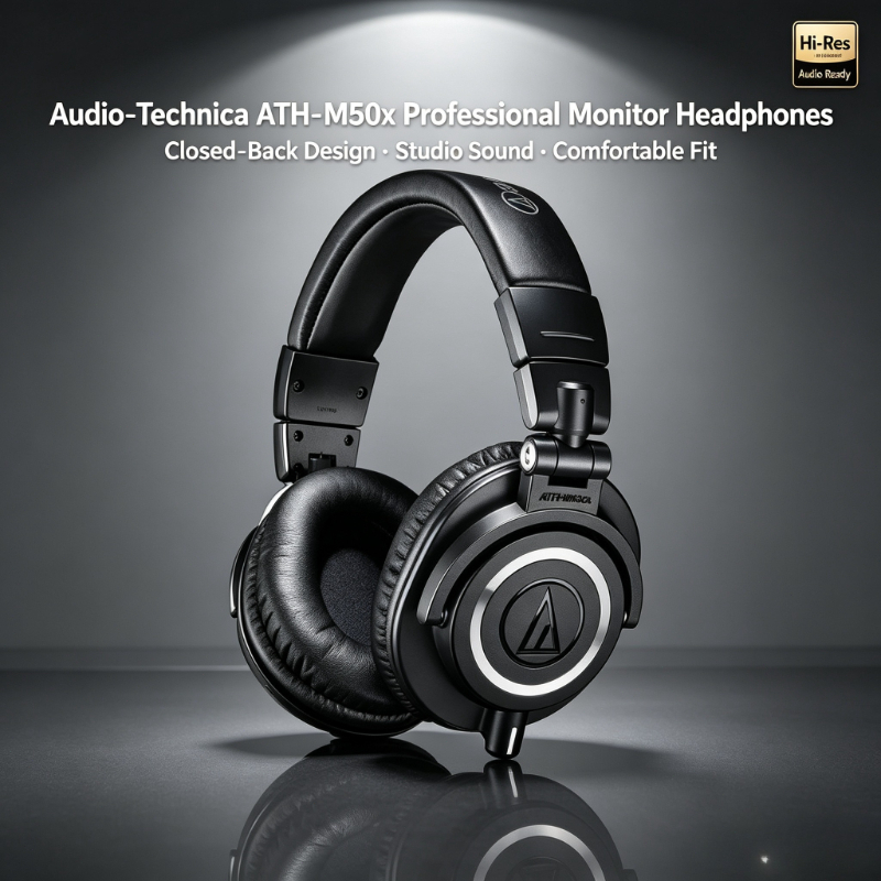 Audio Technica Headphone Ath-M50X - Casque de monitoring de studio professionnel