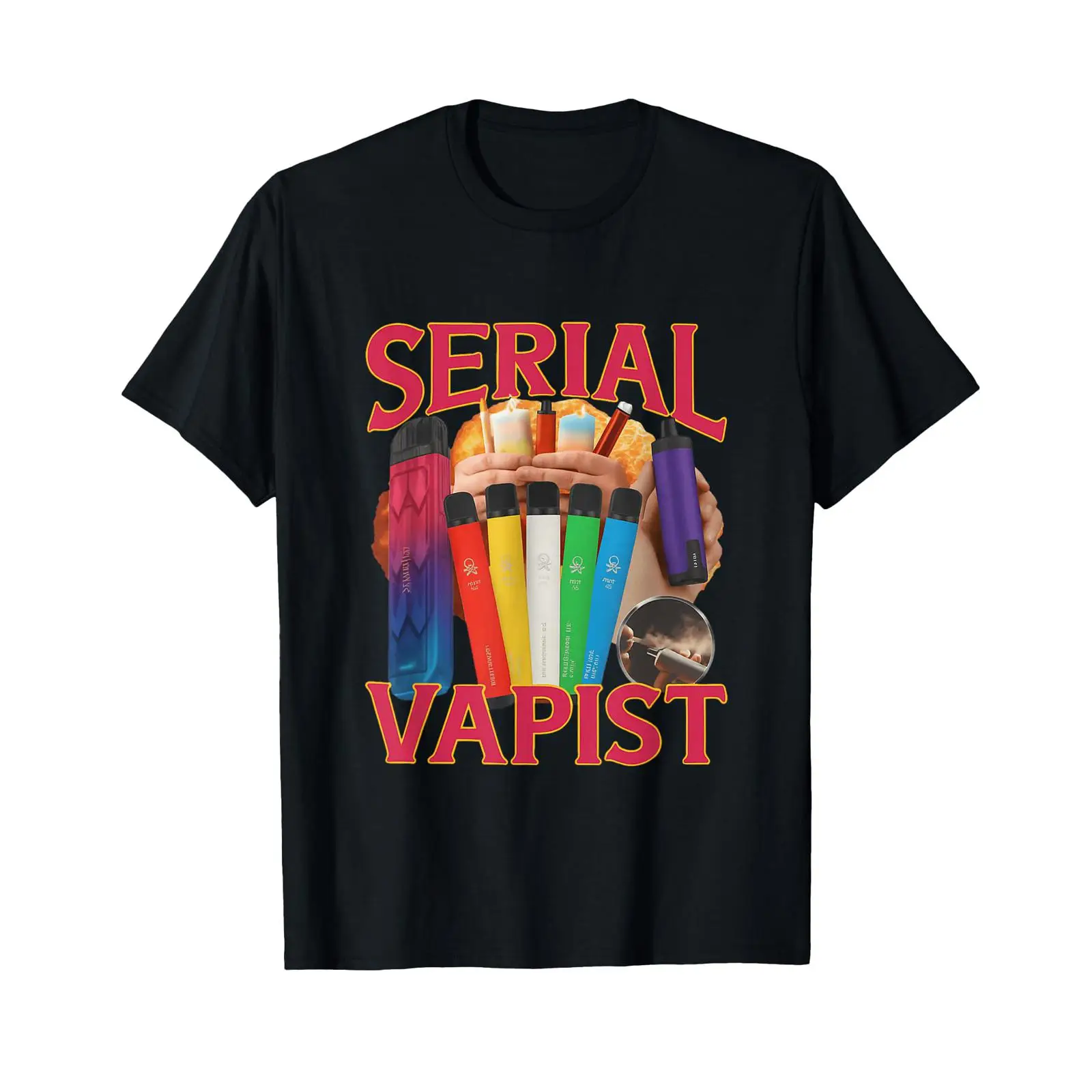 Vaping Area - T-shirt vintage délavé, décontracté, doux, polyvalent